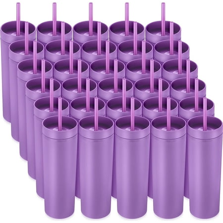 30 Pack Skinny Tumbler with Lids and Straws 16 oz Matte Colored Acrylic Tumblers Double Wall Plastic Tumbler Cups Skinny Travel Tumbler Reusable Cup for Party Birthday Home (Purple)
30 Pack Skinny Tumbler with Lids and Straws 16 oz Matte Colored Acrylic Tumblers Double Wall Plastic Tumbler Cups Skinny Travel Tumbler Reusable Cup for Party Birthday Home (Purple)