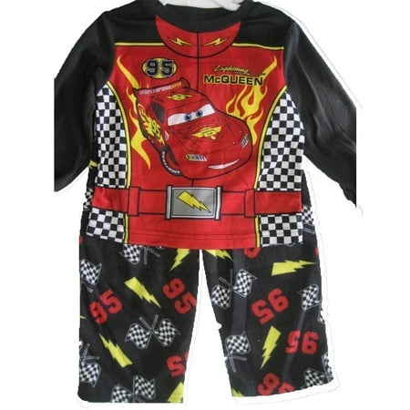 Baby Boys Red Black Lighting McQueen Cartoon Themed 2 Pc Pajama Set 12-24M