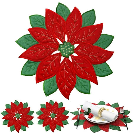 Holiday Christmas Applique Poinsettia Red Green Embroidered Christmas Flower Table Runner for Home Dinner Xmas Table Top Decorations
Holiday Christmas Applique Poinsettia Red Green Embroidered Christmas Flower Table Runner for Home Dinner Xmas Table Top Decorations