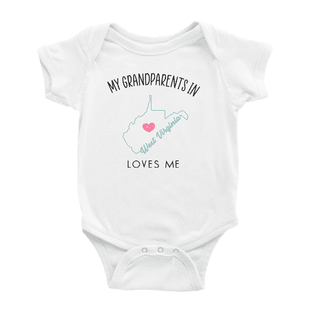 My Grandparents In West Virginia Loves Me Baby Bodysuits Unisex 12-18 Months