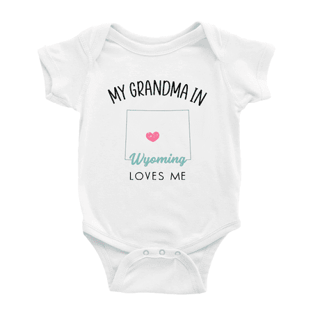 My Grandma In Wyoming Loves Me Baby Clothing For Boy Girl Bodysuits 12-18 Months