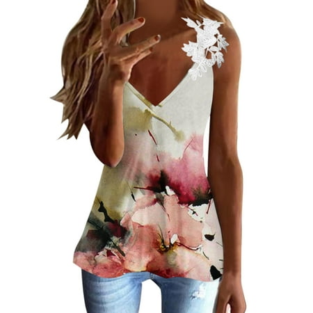LBECLEY Beaded Womens Top Women Floral Printed Casual Top V Neck Loose Lace Spaghetti Strap Shirt Sleeveless Suspenders Shirt Top Camisole for Women Bra Pink Xxl
LBECLEY Beaded Womens Top Women Floral Printed Casual Top V Neck Loose Lace Spaghetti Strap Shirt Sleeveless Suspenders Shirt Top Camisole for Women Bra Pink Xxl