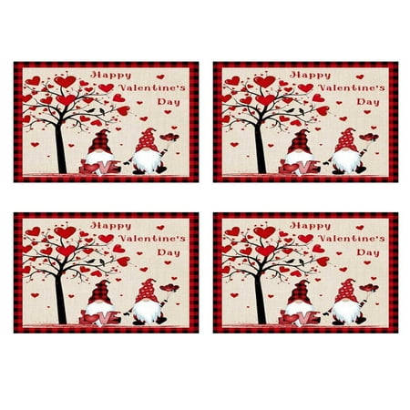4Pcs Valentines Day Placemat Truck Gnome Wood Grain Striped Waterproof Table Mat
4Pcs Valentines Day Placemat Truck Gnome Wood Grain Striped Waterproof Table Mat