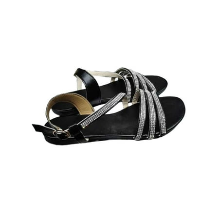 UKAP Ladies Flats Pure Color Shoes Rhinestone Sandals Comfortable Strappy Gladiator Women Low Top Breathable Black 12
UKAP Ladies Flats Pure Color Shoes Rhinestone Sandals Comfortable Strappy Gladiator Women Low Top Breathable Black 12