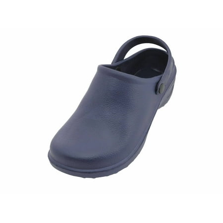 Shoes8teen Women s Clogs with Strap Gardening Nursing Medical Work Mule Navy 9