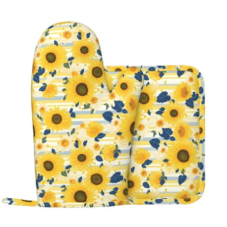 Oven Mitts and Pot Holders Sets Navy Blue Leaf Sunflower Non-Slip Silicone Oven Gloves Potholders Cotton Lining Heat Resistant Gloves Hot Pads for Kitchen Cooking Baking
Oven Mitts and Pot Holders Sets Navy Blue Leaf Sunflower Non-Slip Silicone Oven Gloves Potholders Cotton Lining Heat Resistant Gloves Hot Pads for Kitchen Cooking Baking