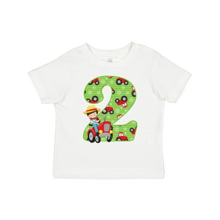 Inktastic Tractor Boy 2nd Birthday Gift Toddler Boy Girl T-Shirt