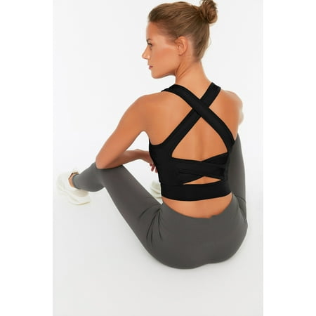 Trendyol Woman Sportswear Crop Square Collar Knit Sports Bra