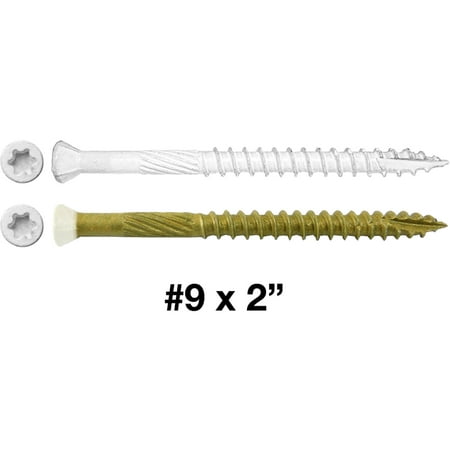 Jake Sales Brand #9x2” Torx/Star White Head Trim Head Wood Screw ~640 Screws - ACQ Bronze Exterior Coated - 5 Pounds
Jake Sales Brand #9x2” Torx/Star White Head Trim Head Wood Screw ~640 Screws - ACQ Bronze Exterior Coated - 5 Pounds