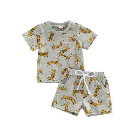 Nokpsedcb Toddler Baby Girls Boys Clothes Sets Tiger Pattern Print Short Sleeve T-shirt Elastic Waist Tie Up Shorts Gray 18-24 Months
Nokpsedcb Toddler Baby Girls Boys Clothes Sets Tiger Pattern Print Short Sleeve T-shirt Elastic Waist Tie Up Shorts Gray 18-24 Months