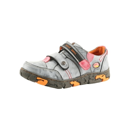 TMA EYES Women s Walking Leather Shoes Hook and Loop Casual Shoes