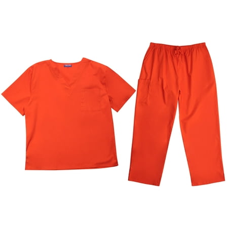 Tropi Mens Scrub Sets - Four Pocket Medical Scrubs Uniform (V-Neck with Cargo Pant) (Orange Medium)
Tropi Mens Scrub Sets - Four Pocket Medical Scrubs Uniform (V-Neck with Cargo Pant) (Orange Medium)