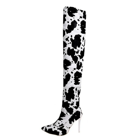 Puntoco Women S Winter Boots Clearance Women Cow Pattern Thin Heels Over the Knee High Tube Boots Pointed Toe Shoes Black
Puntoco Women S Winter Boots Clearance Women Cow Pattern Thin Heels Over the Knee High Tube Boots Pointed Toe Shoes Black