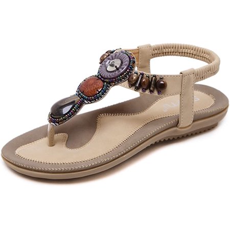 Pikadingnis Summer Flats Sandals for Women Bohemia Summer Beach Flats Beaded Ankle Strappy Sandal Dress Beach Shoes for Seaside Black 35
Pikadingnis Summer Flats Sandals for Women Bohemia Summer Beach Flats Beaded Ankle Strappy Sandal Dress Beach Shoes for Seaside Black 35