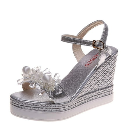 TUOBARR Womens Wedge Sandals Women s Open Toe Casual Shoes Rhinestone Comfortable Platform Wedge Sandals Shoes Silver
TUOBARR Womens Wedge Sandals Women s Open Toe Casual Shoes Rhinestone Comfortable Platform Wedge Sandals Shoes Silver