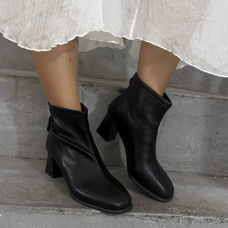 ZMHEGW Boots For Women Ladies Solid Color Leather Square Toe Back Zipper High Heel Short Boots Shoes
ZMHEGW Boots For Women Ladies Solid Color Leather Square Toe Back Zipper High Heel Short Boots Shoes