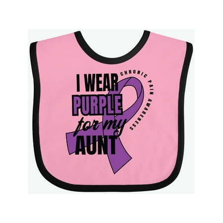 Inktastic Chronic Pain I Wear Purple For My Aunt Gift Baby Boy or Baby Girl Bib