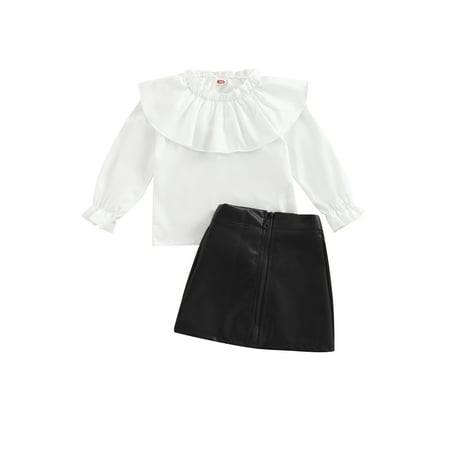 Bagilaanoe 2Pcs Toddler Baby Girls Fall Outfits Flounce Long Sleeve Blouse Tops + PU Leather Skirt 18M 24M 3T 4T 5T 6T Kids Casual Skirt Set
Bagilaanoe 2Pcs Toddler Baby Girls Fall Outfits Flounce Long Sleeve Blouse Tops + PU Leather Skirt 18M 24M 3T 4T 5T 6T Kids Casual Skirt Set