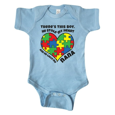 Inktastic Nana of Autistic Grandson Gift Baby Girl Bodysuit