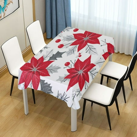 54x72 Inch Tablecloth Polyester Square Tablecloth for Home Kitchen Dinner Decor Red Poinsettia Pattern
54x72 Inch Tablecloth Polyester Square Tablecloth for Home Kitchen Dinner Decor Red Poinsettia Pattern