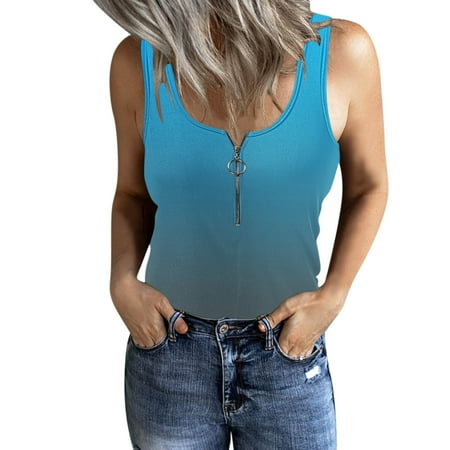 Crop Tops Women Women s Gradient Fit Slim Vest Low Collar Button Down Sleeveless Top Tank Fashion Zipper Collar Vest Blouse Fitted Top Women Lacy Top Women Pajama Shirt Women
Crop Tops Women Women s Gradient Fit Slim Vest Low Collar Button Down Sleeveless Top Tank Fashion Zipper Collar Vest Blouse Fitted Top Women Lacy Top Women Pajama Shirt Women