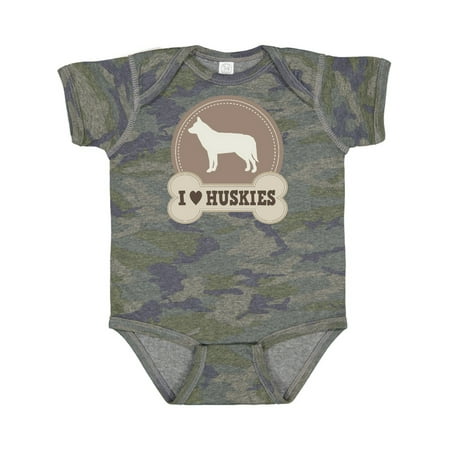 Inktastic Husky Dog I Love Huskies Gift Baby Boy or Baby Girl Bodysuit