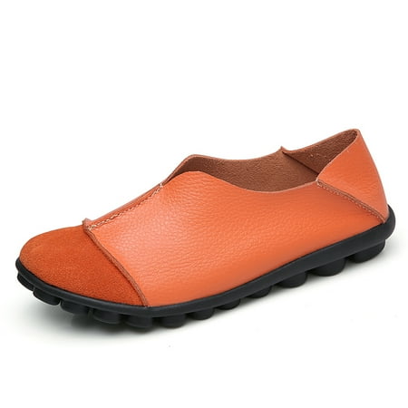 Women s Leather Loafers Comfortable Flat Shoes