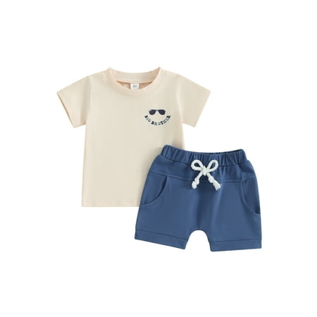 Qtinghua Infant Toddler Baby Boys Summer Outfits Letter Print Short Sleeve T-Shirts Tops Elastic Waist Shorts 2Pcs Clothes
Qtinghua Infant Toddler Baby Boys Summer Outfits Letter Print Short Sleeve T-Shirts Tops Elastic Waist Shorts 2Pcs Clothes