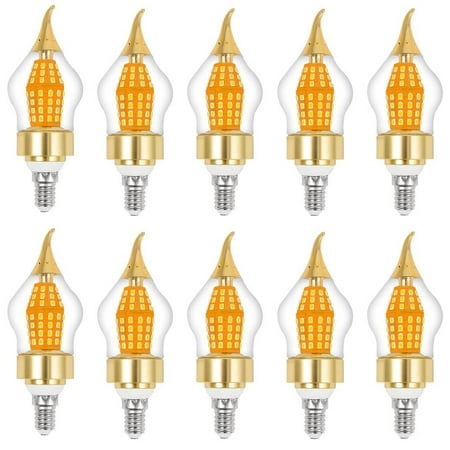 10 Pack 15-Watt LED Candelabra Bulb Base E12 Warm White 3000K LED Candle Bulbs 120 Watt Light Bulbs Equivalent Incandescent Non-dimmable Super Bright 1650 Lumens LED Lights Chandelier
10 Pack 15-Watt LED Candelabra Bulb Base E12 Warm White 3000K LED Candle Bulbs 120 Watt Light Bulbs Equivalent Incandescent Non-dimmable Super Bright 1650 Lumens LED Lights Chandelier