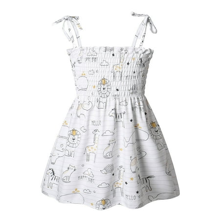 Tking Fashion Toddler Baby Girl Dresses Casual Sleeveless Straps Cute Floral Sundress Summer White 120
Tking Fashion Toddler Baby Girl Dresses Casual Sleeveless Straps Cute Floral Sundress Summer White 120