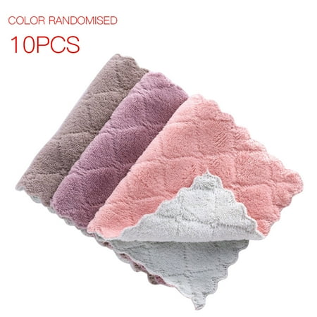 10pcs Coral Velvet Dishcloth Water Absorption Dish Towel Cleaning Cloth Washing Cloth Kitchen Scouring Pad Color Random
10pcs Coral Velvet Dishcloth Water Absorption Dish Towel Cleaning Cloth Washing Cloth Kitchen Scouring Pad Color Random