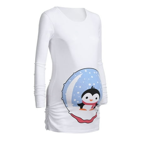 Maternity Tops Womens Maternity Long Sleeves Cartoon Penguin Tops Pregnancy T-shirt Clothes White M
Maternity Tops Womens Maternity Long Sleeves Cartoon Penguin Tops Pregnancy T-shirt Clothes White M