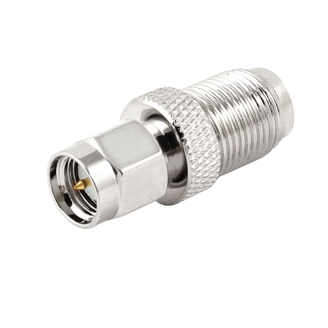 F Type Female to SMA Male Coaxial Cable Adapter Connector Silver Tone