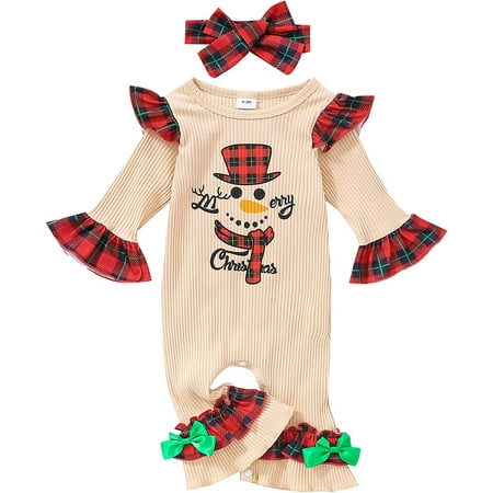 PIKADINGNIS Newborn Baby Girls Christmas Romper Icing Ruffle Long Sleeve Bell Bottom Jumpsuit Bodysuit Infant Christmas Outfits 
PIKADINGNIS Newborn Baby Girls Christmas Romper Icing Ruffle Long Sleeve Bell Bottom Jumpsuit Bodysuit Infant Christmas Outfits