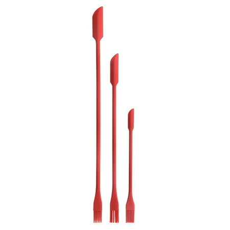 BESTONZON 3pcs Silicone Scrapers Creative Double Ended Scrapers Baking Tools (Red)