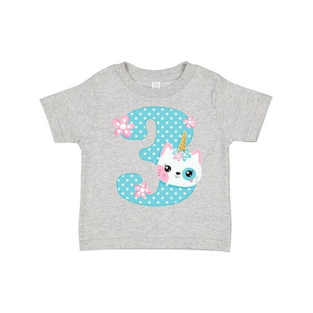 Inktastic Unicorn Kitty 3rd Birthday Gift Toddler Toddler Girl T-Shirt