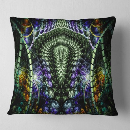 DESIGN ART Designart 'Unique Colorful Fractal Design Pattern' Abstract Throw Pillow