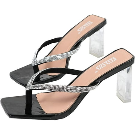 CoCopeaunts Women\‘s Heeled Sandal Rhinestone Clear Heels Sandals Strappy High Block Chunky Slip On Dress Sandals for Party Weeding
CoCopeaunts Women\‘s Heeled Sandal Rhinestone Clear Heels Sandals Strappy High Block Chunky Slip On Dress Sandals for Party Weeding