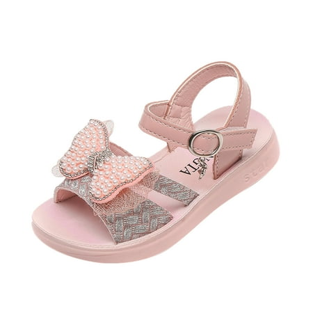 Yinguo New Summer Girls Sandals Casual Soft Bottom Bow Sports Beach Shoes