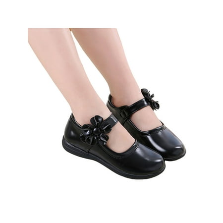 Colisha Girls Flat Shoes Bridal Party Flower Strap Kids Evening Pumps Loafer