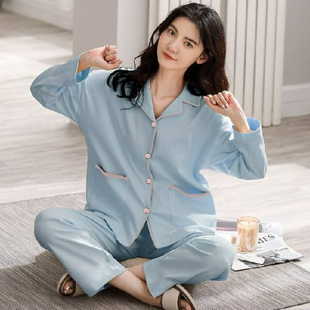 DanceeMangoo Women Sleepwear Suit Spring Autumn Womens Full Cotton Long Sleeve Pajamas Set Loose Adult Mother Sleepwear Set Soft Home Cloth
DanceeMangoo Women Sleepwear Suit Spring Autumn Womens Full Cotton Long Sleeve Pajamas Set Loose Adult Mother Sleepwear Set Soft Home Cloth