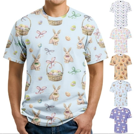 Easter Mens Short Sleeve T-Shirt Cmofortable Tshirts For Men Boys
