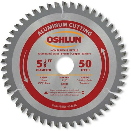 Oshlun SBNF-054050 5-3/8-Inch 50 Tooth TCG Saw Blade with 20mm Arbor (5/8-Inch and 10mm Bushings) for Aluminum and Non Ferrous Metals
Oshlun SBNF-054050 5-3/8-Inch 50 Tooth TCG Saw Blade with 20mm Arbor (5/8-Inch and 10mm Bushings) for Aluminum and Non Ferrous Metals