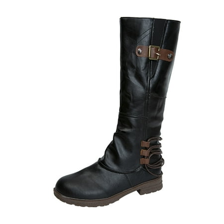 Qufokar Snow Boots Womens Flat Knee High Boots for Women Ladies Vintage Solid Color Leather Top Boots Side Zip Belt Buckle Flat Fashion Long Boots
Qufokar Snow Boots Womens Flat Knee High Boots for Women Ladies Vintage Solid Color Leather Top Boots Side Zip Belt Buckle Flat Fashion Long Boots
