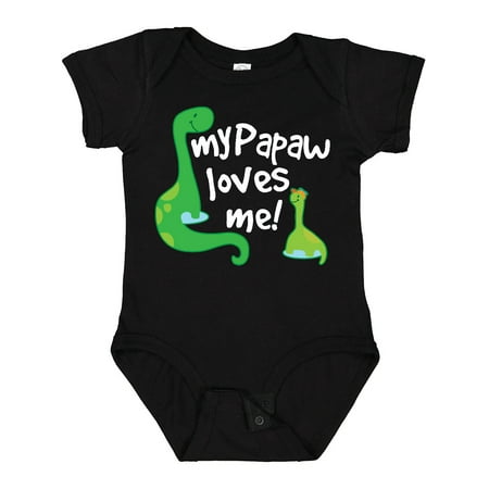 Inktastic My Papaw Grandpa Loves Me Dinosaur Gift Baby Boy Bodysuit