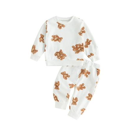 Arvbitana 0-24 Months Baby Girls Boys Pants Set Cartoon Bear Print Sweatshirt Pullover Top with Elastic Waist Sweatpants
Arvbitana 0-24 Months Baby Girls Boys Pants Set Cartoon Bear Print Sweatshirt Pullover Top with Elastic Waist Sweatpants