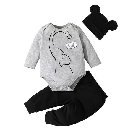 XINSHIDE Infant Boys Girls Long Sleeve Cartoon Elephant Prints Romper Bodysuits Pants Hat Outfits Baby Clothing
XINSHIDE Infant Boys Girls Long Sleeve Cartoon Elephant Prints Romper Bodysuits Pants Hat Outfits Baby Clothing