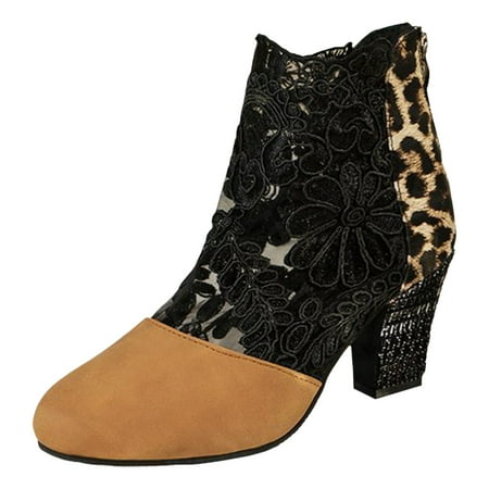 YUHAOTIN Black High Heels Closed Toe Boots Shoes Thick High Heel Sandals Fashionable Lace Leopard Print Breathable Sandals High Heels for Women Women s Sandals Dressy Leather
YUHAOTIN Black High Heels Closed Toe Boots Shoes Thick High Heel Sandals Fashionable Lace Leopard Print Breathable Sandals High Heels for Women Women s Sandals Dressy Leather
