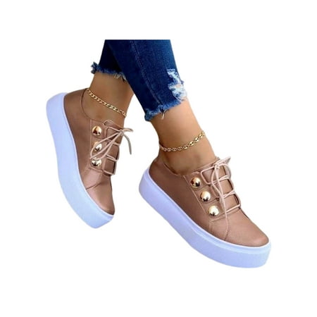 Gomelly Womens Skate Shoe Lace Up Flats Platform Sneakers Comfort Casual Shoes Walking Outdoor Rose Gold 6.5
Gomelly Womens Skate Shoe Lace Up Flats Platform Sneakers Comfort Casual Shoes Walking Outdoor Rose Gold 6.5