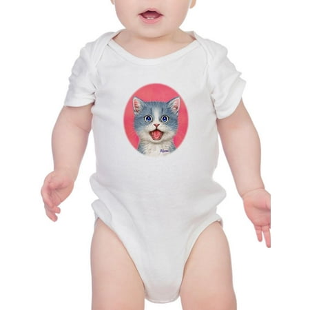 Surprised Kitten. Bodysuit Infant -Kayomi Harai Designs 12 Months